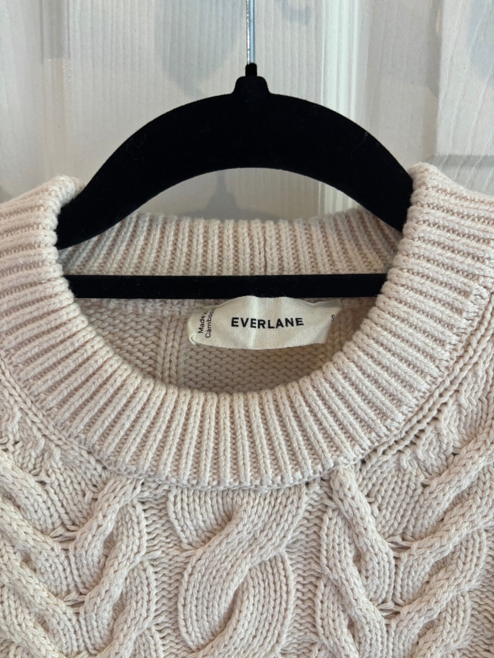 EVERLANE Organic Cotton Cable Knit Sweater